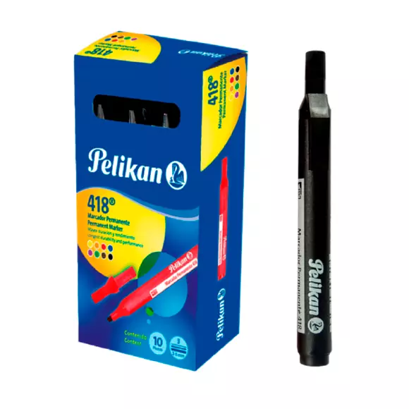 Marcador Pelikan Permanente 418 Negro X 10