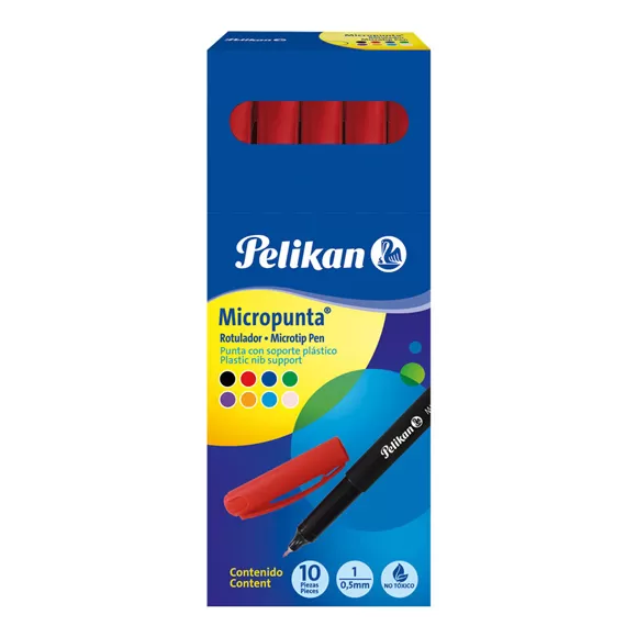 Micropunta Pelikan Rojo X 10
