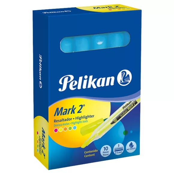 Resaltador Pelikan Mark 2 Azul X 10