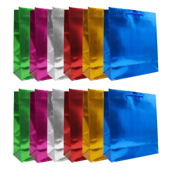 Bolsa De Regalo Holográfica Primavera Jumbo X 12