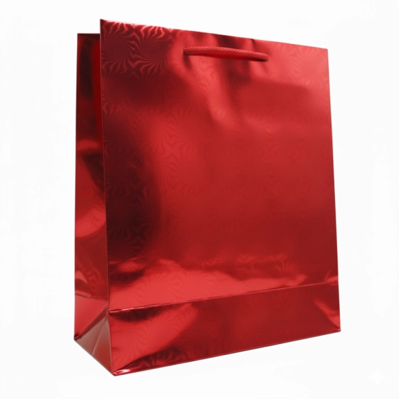 Bolsa De Regalo Holográfica Primavera Jumbo Roja