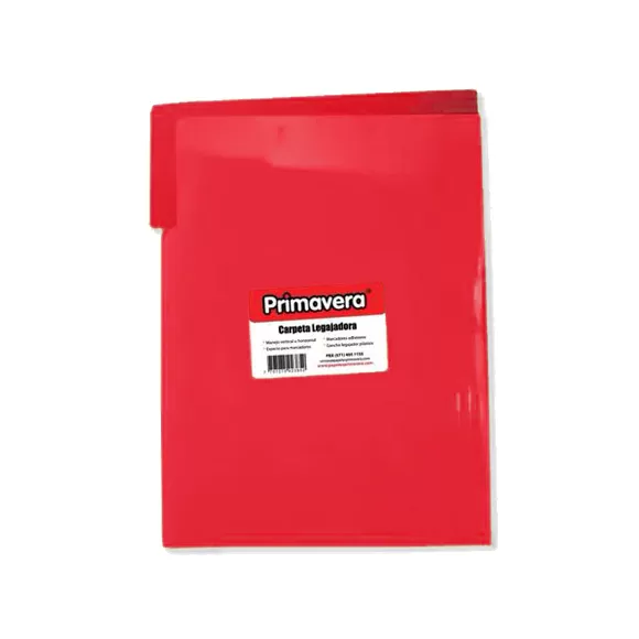 Carpeta Plastica Legajadora Primavera Carta Rojo
