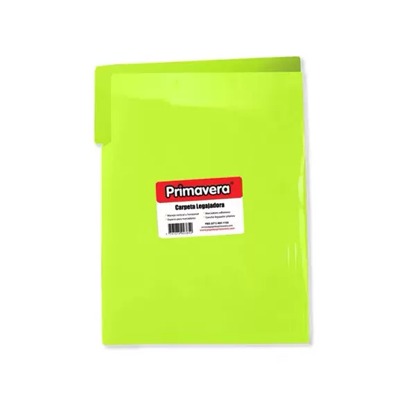Carpeta Plastica Legajadora Primavera Carta Verde Limon