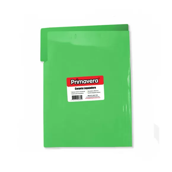 Carpeta Plastica Legajadora Primavera Carta Verde