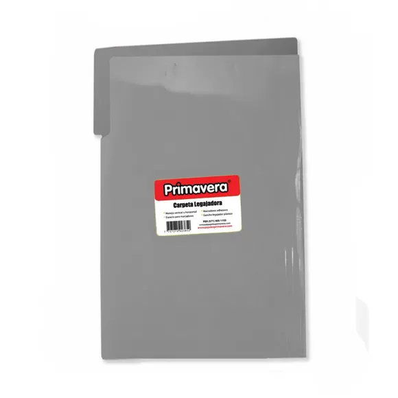 Carpeta Plastica Legajadora Primavera Oficio Gris