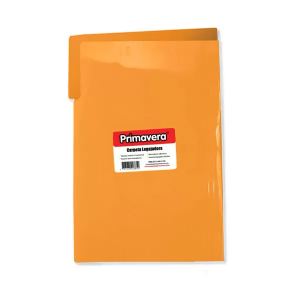 Carpeta Plastica Legajadora Primavera Oficio Naranja
