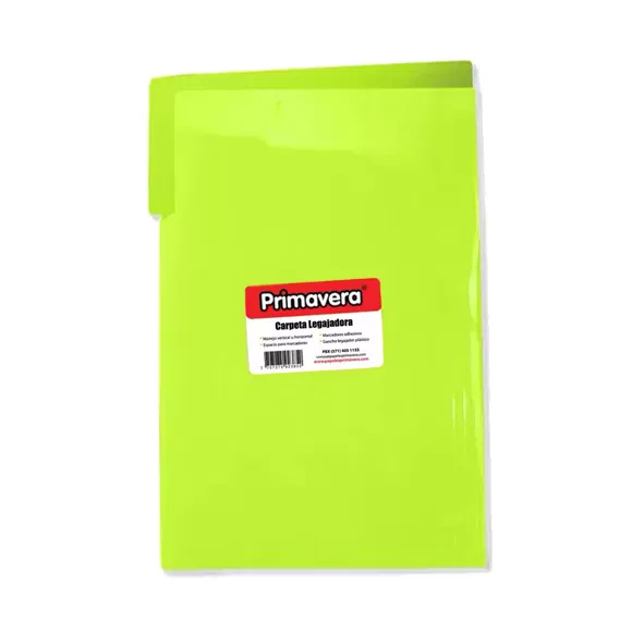 Carpeta Plastica Legajadora Primavera Oficio Verde Limon