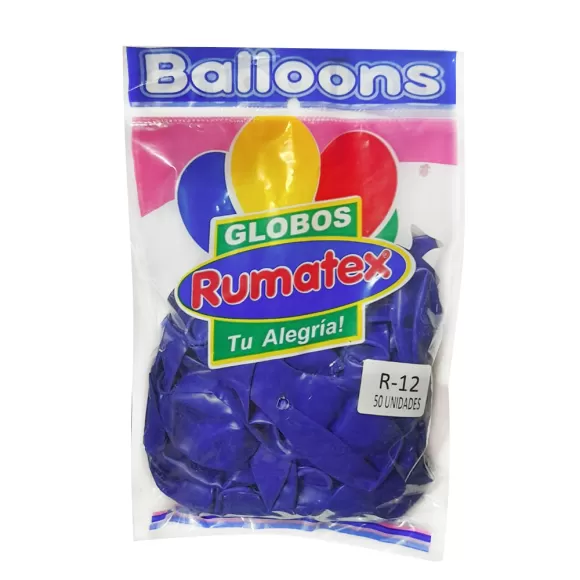 Globo Rumatex Standard R-12 Azul Oscuro X 50
