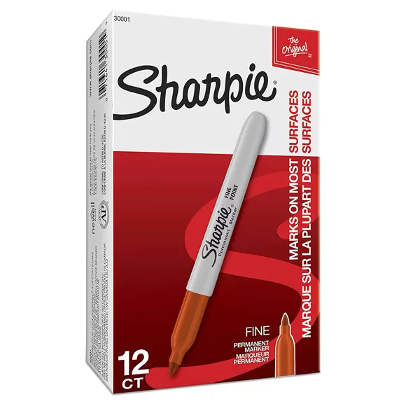 Marcador Sharpie Fino Clásico Naranja X 12