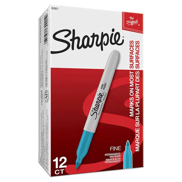 Marcador Sharpie Fino Clásico Turquesa X 12