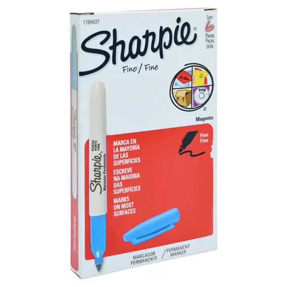 Marcador Sharpie Fino Clásico Turquesa X 6