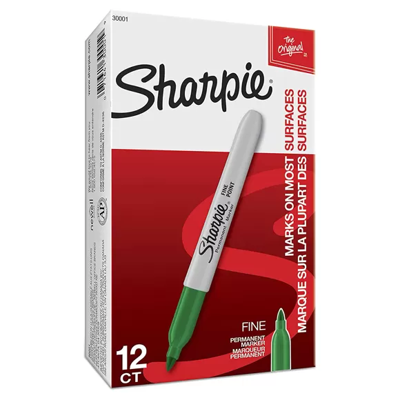 Marcador Sharpie Fino Clásico Verde X 12