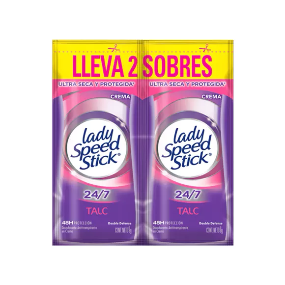 Desodorante Lady Speed Stick 2 Sobres Crema