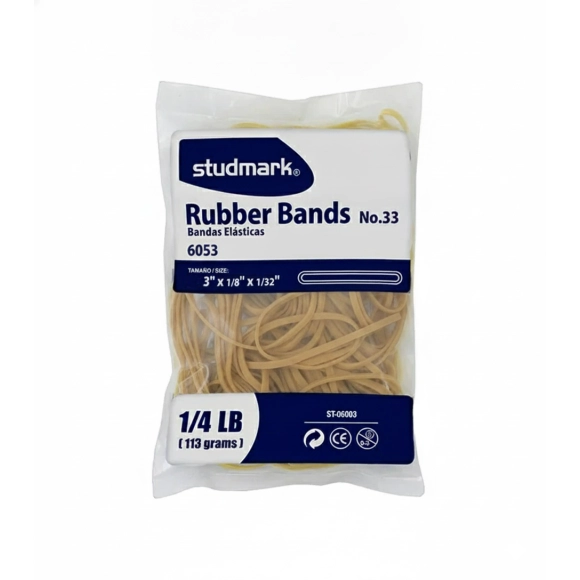Bandas De Caucho En Bolsa Studmark 1/4 Libra No.33 Siliconado