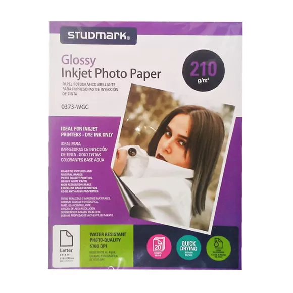 Papel Fotográfico Studmark 210gr Carta X 20