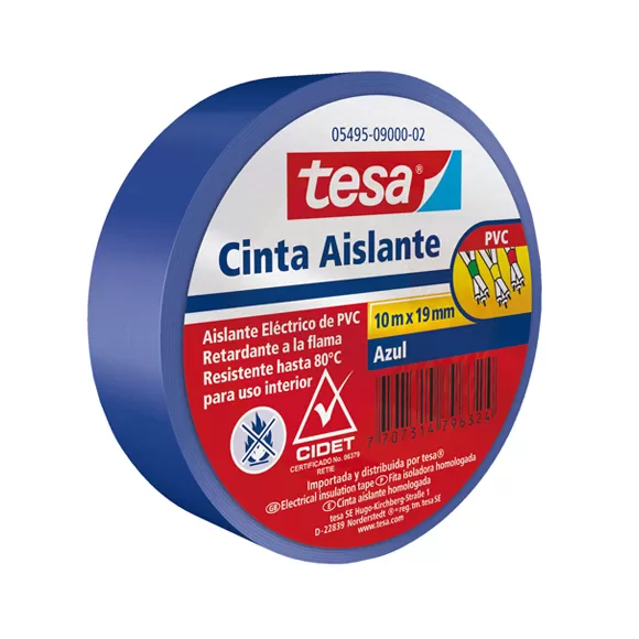 Cinta Aislante Tesa 18mm 5mts Azul