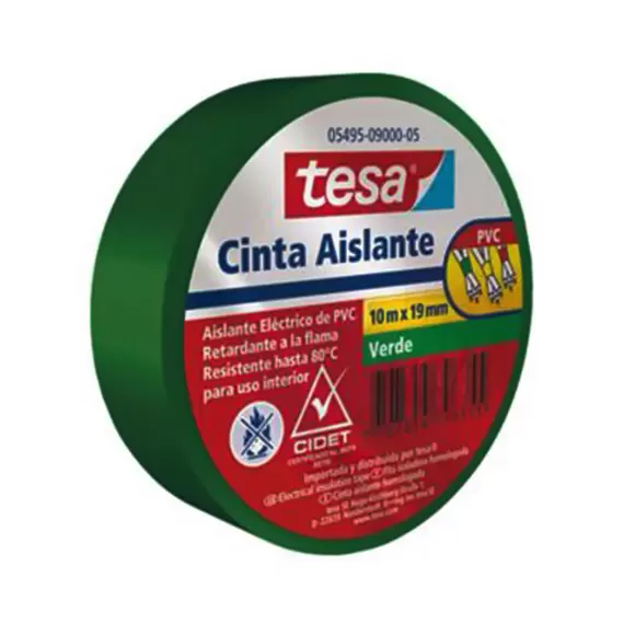 Cinta Aislante Tesa 18mm 5mts Verde