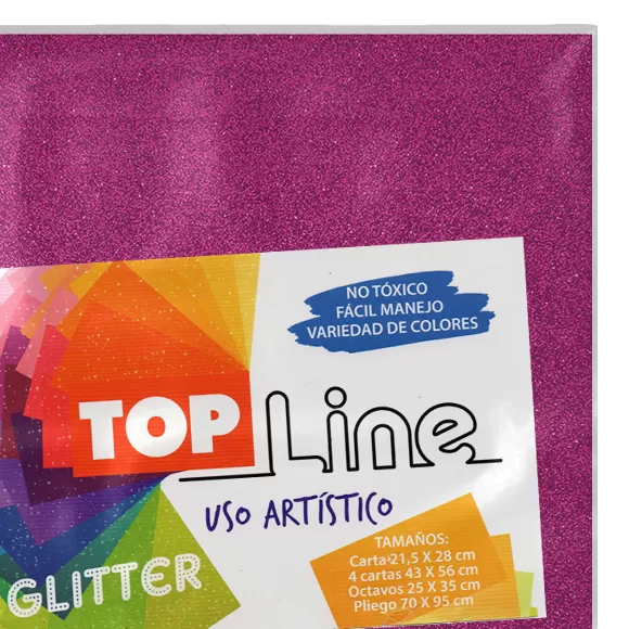 Fomi Top Line Escarchado 4 Cartas Fucsia X 10