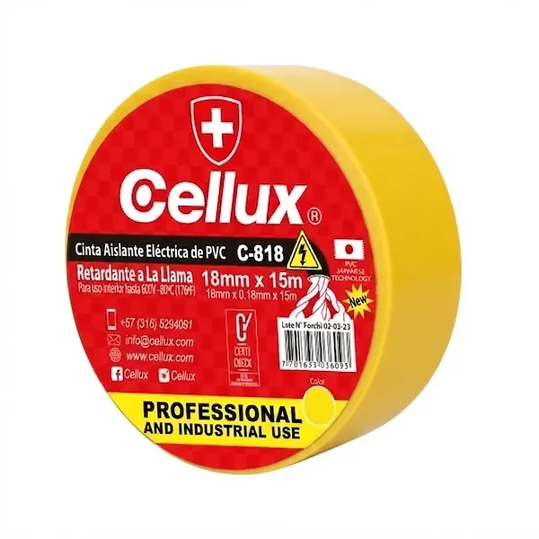 Cinta Aislante Cellux Amarilla