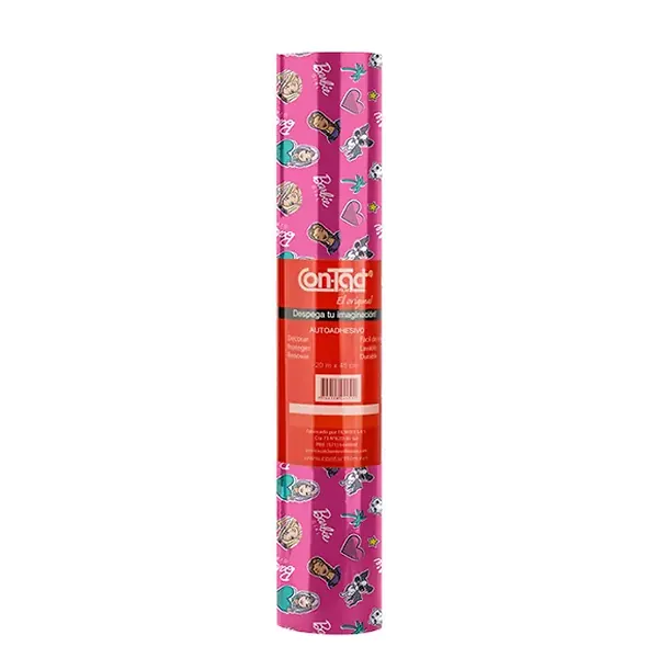 Rollo Adhesivo Contact Infantil 20mts Barbie Verano Pink