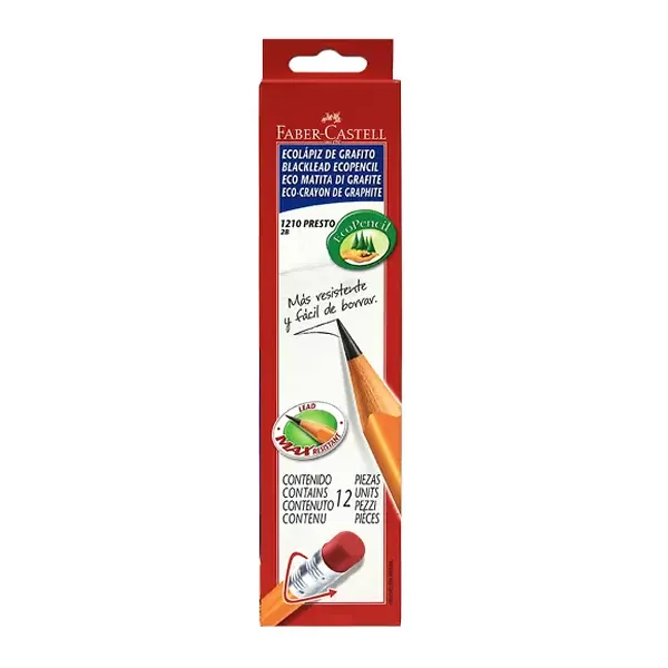 Lápiz Eco Faber Castell Triangular Negro X 12