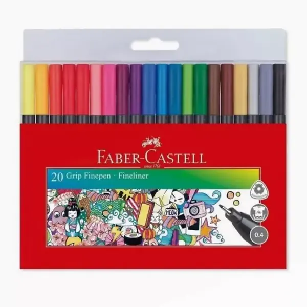 Micropunta Grip Finepen Faber Castell Multicolor X 20