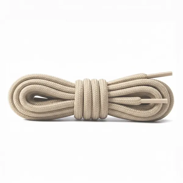 Cordón Tenis Redondo 60cm Beige