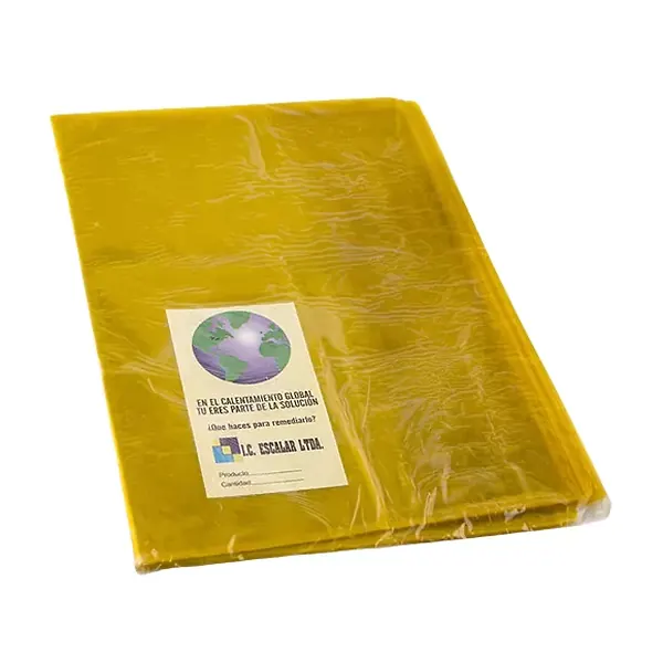 Forro Acetato Cuaderno Grande Amarillo X 10