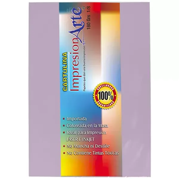 Cartulina Iris 1/8 Lila X 10