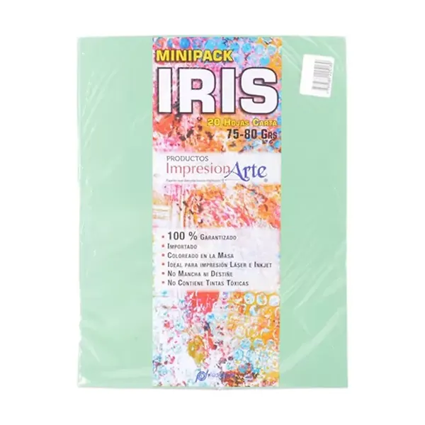 Papel Iris Impresionarte Carta Verde Lagoon X 20