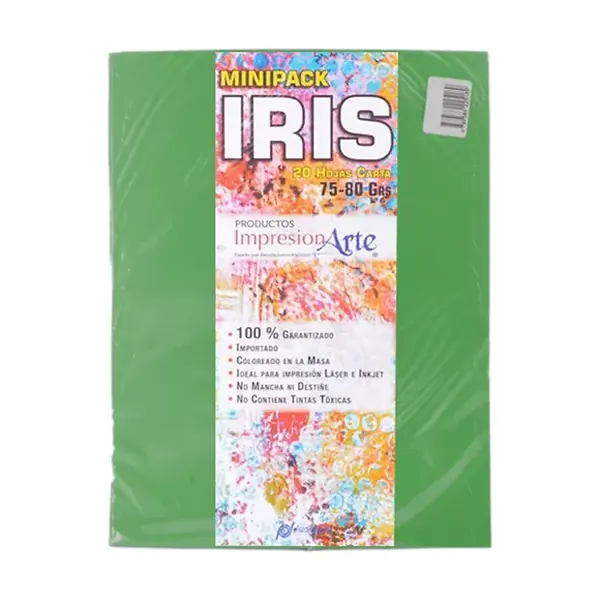 Papel Iris Impresionarte Carta Verde Navidad X 20