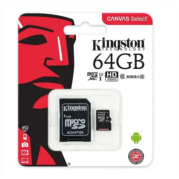 Memoria Micro Sd Kingston Clase 10 64gb