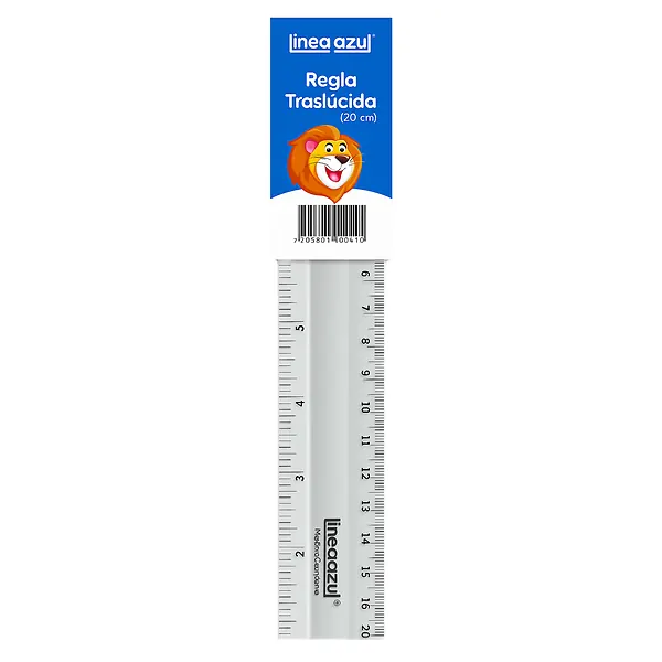 Regla Linea Azul Plástica 20cm