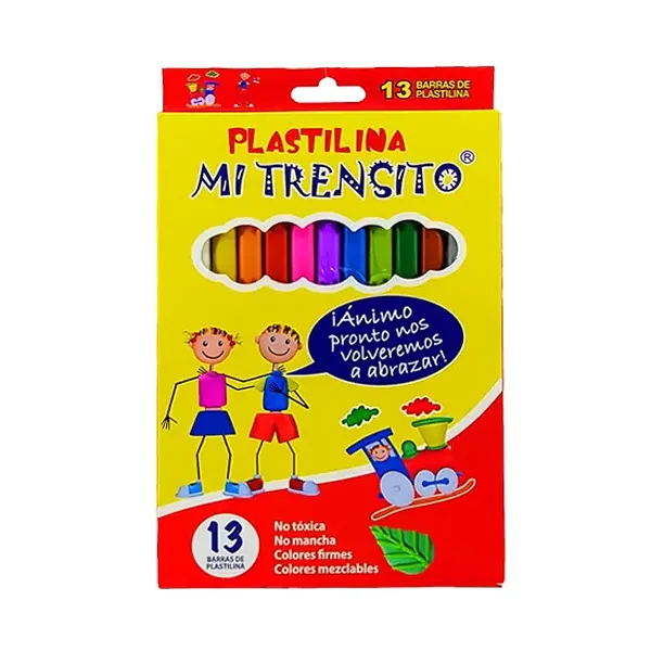 Caja De Plastilina Mi Trensito Larga Multicolor X 13