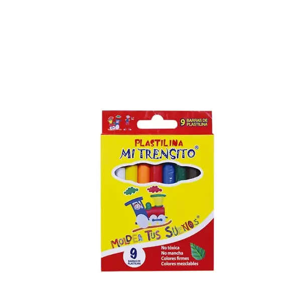 Caja De Plastilina Mi Trensito Corta Multicolor X 9