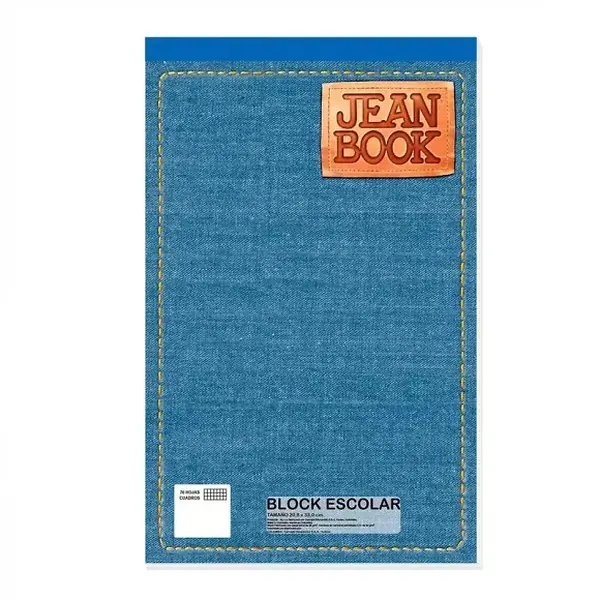 Block Jean Book Cuadriculado Oficio
