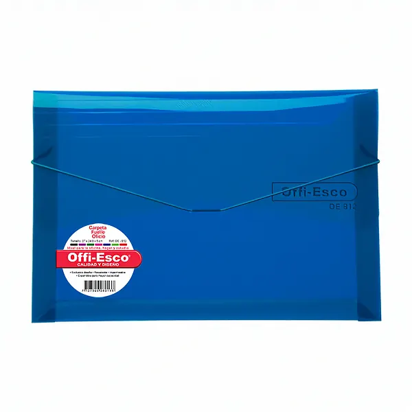 Carpeta Fuelle Plástica Offi Esco Oe-812 Oficio Azul