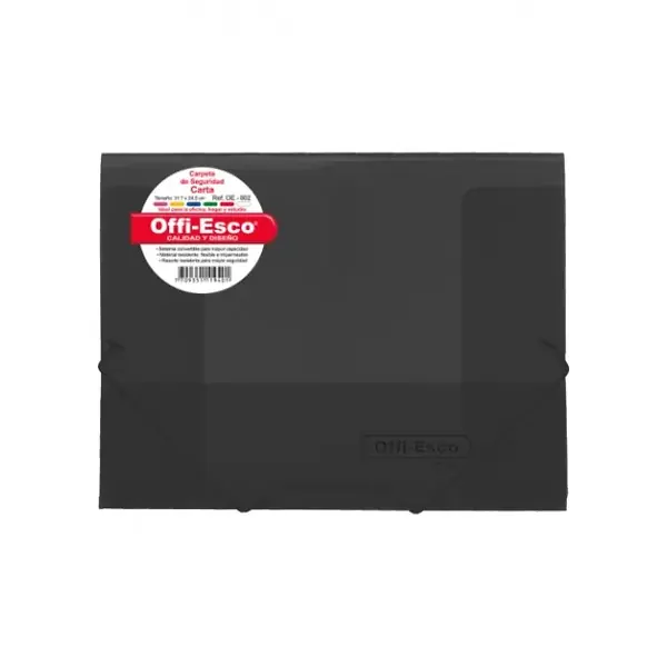 Carpeta Seguridad Offi Esco Oe-802 Carta Negro
