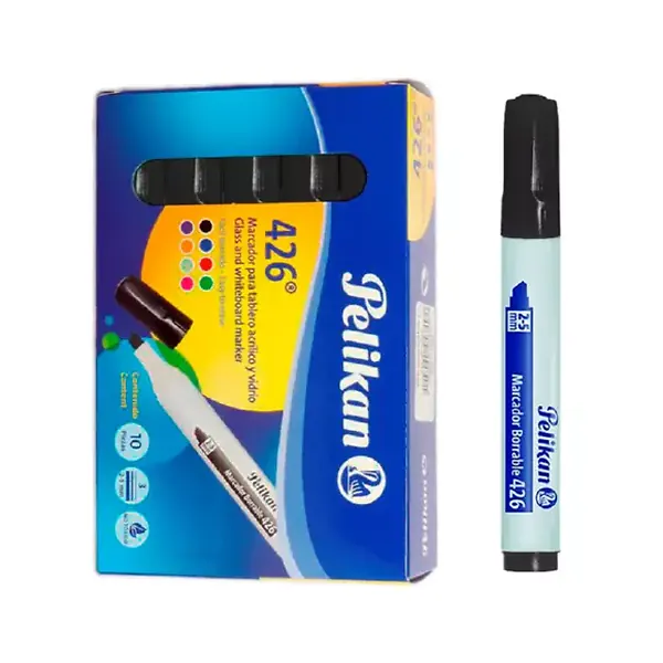 Marcador Pelikan Borrable 426 Negro X 10