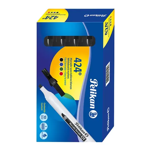 Marcador Pelikan Borrable 424 Negro X 10