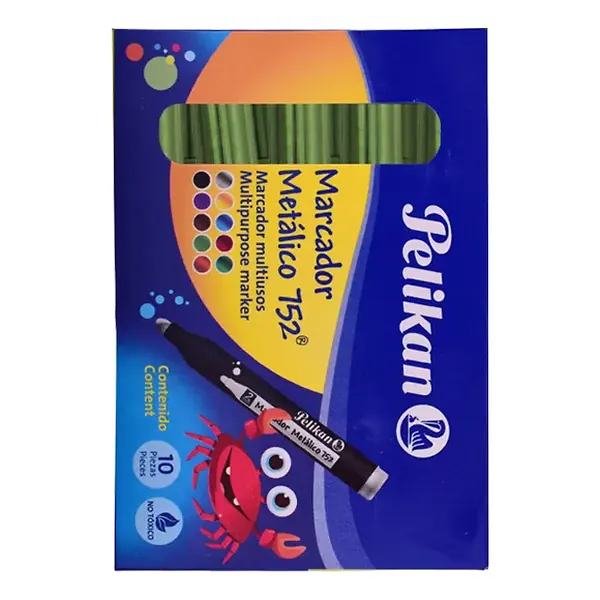 Marcador Pelikan Metalizado Verde Claro X 10