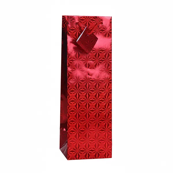 Bolsa De Regalo Holográfica Primavera Botella Roja