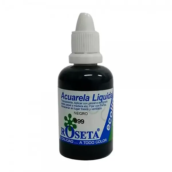 Acuarela Líquida Ecolin Roseta 30cc Negro
