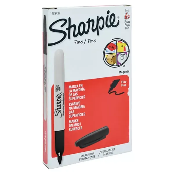 Marcador Sharpie Negro X 6