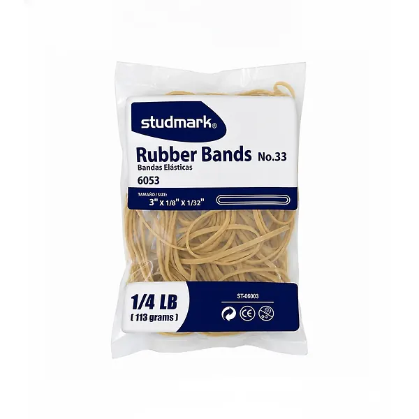 Bandas De Caucho En Bolsa Studmark 1/4 Libra No.33 Siliconado