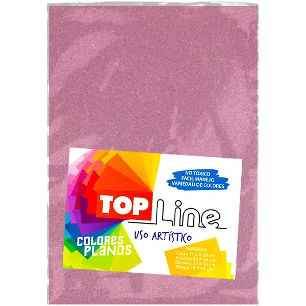 Fomi Top Line Escarchado 1/8 Rosado X 10