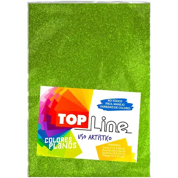 Fomi Top Line Escarchado 1/8 Verde Limón X 10