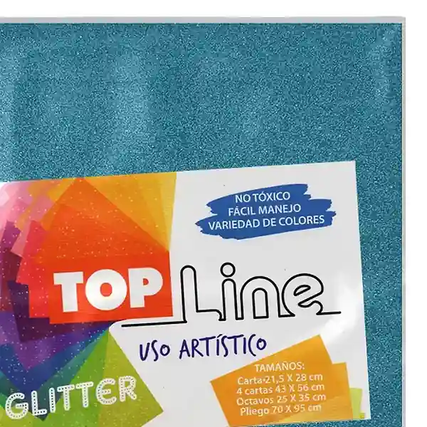 Fomi Top Line Escarchado 4 Cartas Azul Cielo X 10