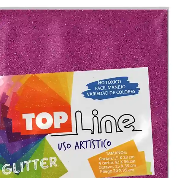Fomi Top Line Escarchado 4 Cartas Fucsia X 10