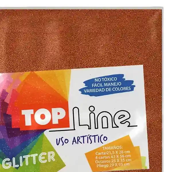 Fomi Top Line Escarchado 4 Cartas Naranja X 10